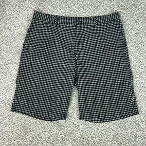 Adidas Shorts Mens 38 Black White Golf Gingham Plaid Performance Comfort Sport